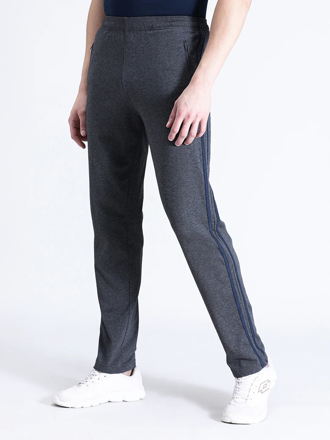 Solid Slim Fit Charcoal Grey Track Pant