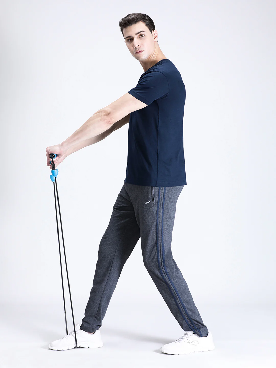 Solid Slim Fit Charcoal Grey Track Pant