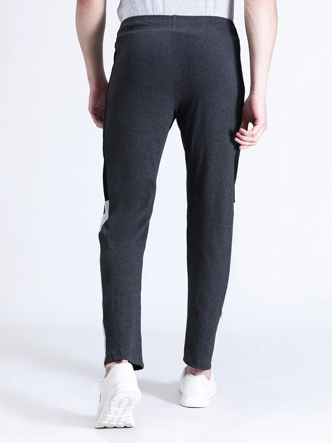 Solid Slim Fit Charcoal Grey Track Pant