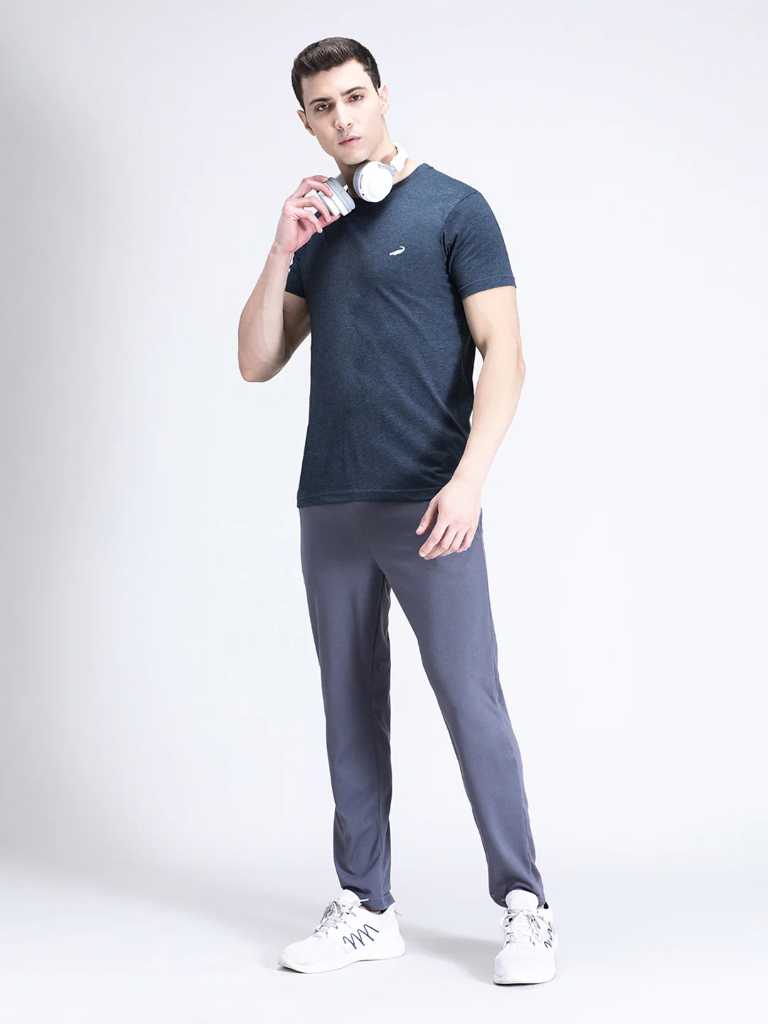 Solid Dark Grey Regular Fit Track Pant