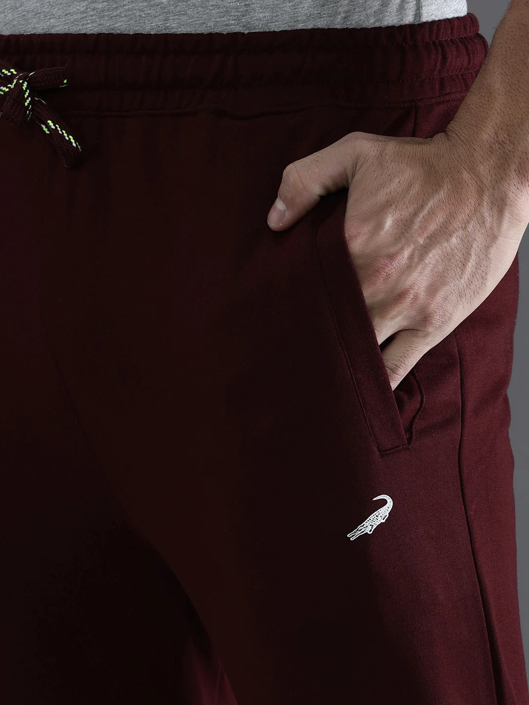 Wine Red Comfort Fit Solid Joggers