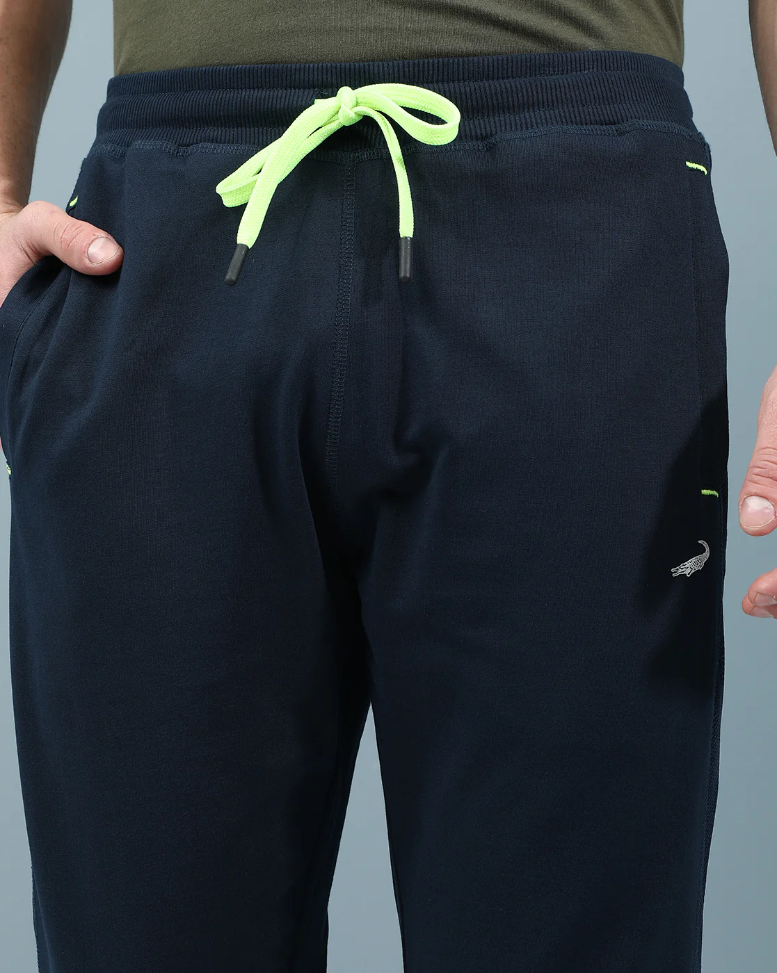 Slim Fit Track Pants in Flexible Navy