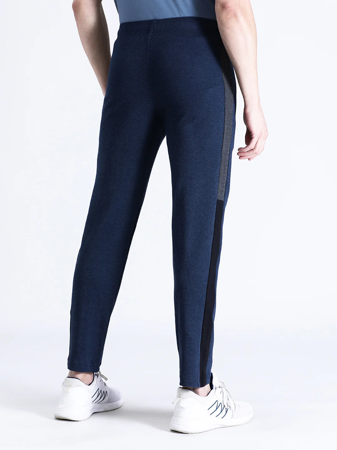 Solid Blue Slim Fit Track Pant