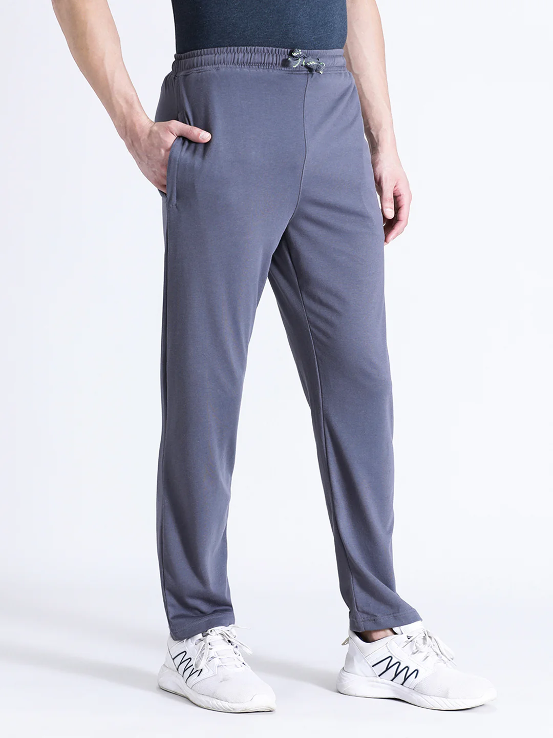 Solid Dark Grey Regular Fit Track Pant