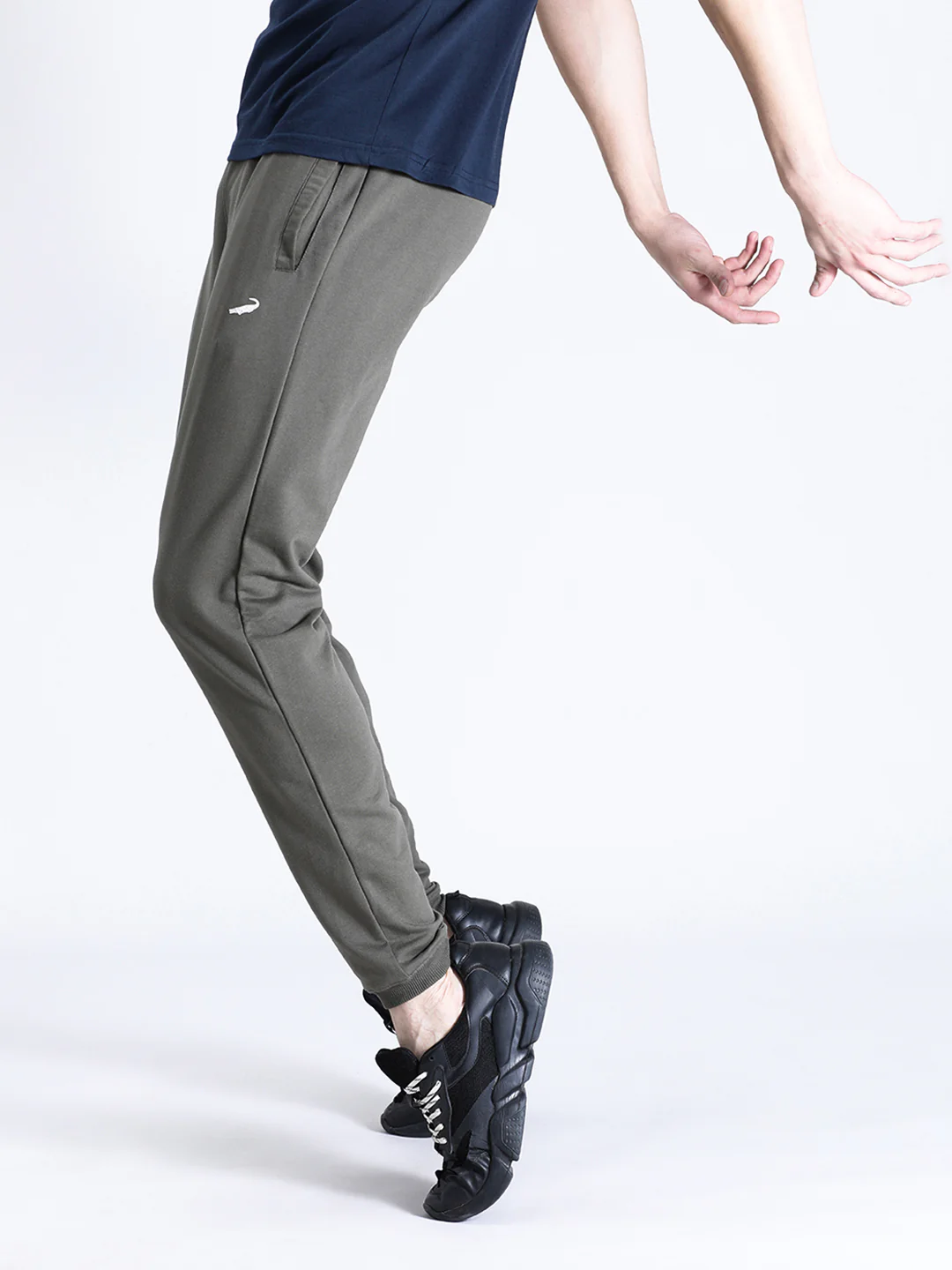 Solid Green Comfort Fit Joggers