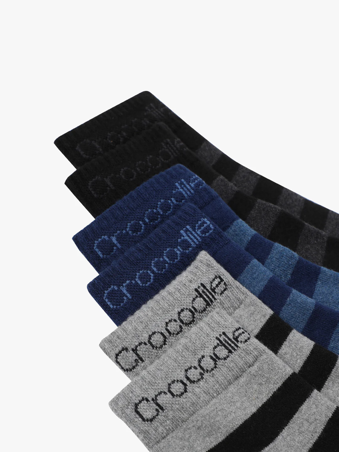 Striped Cotton Terry Stretch Ankle Length Socks