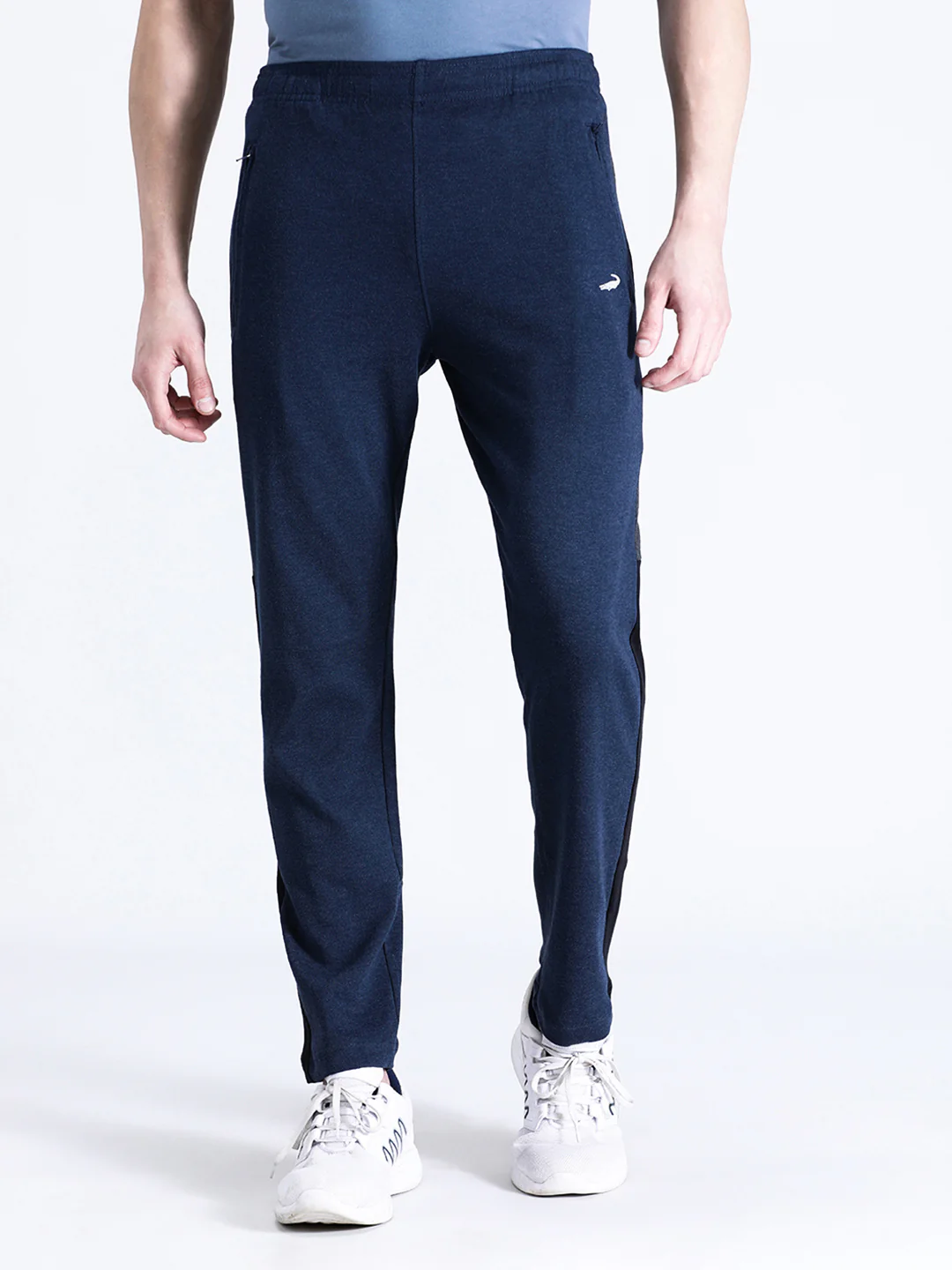 Solid Blue Slim Fit Track Pant