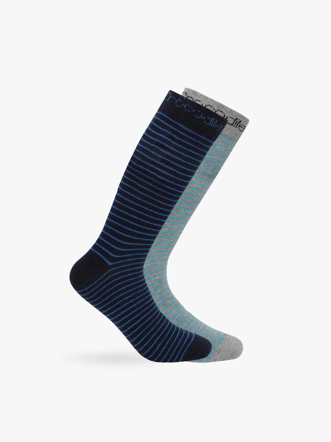 Full Length Cotton Terry Stretch Striped Socks