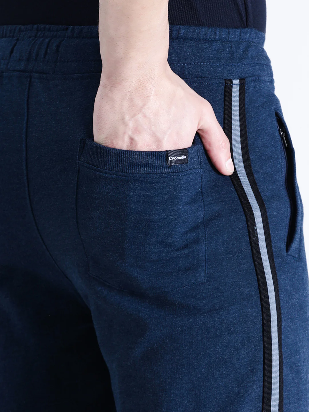 Solid Classic Fit Navy Melange Joggers