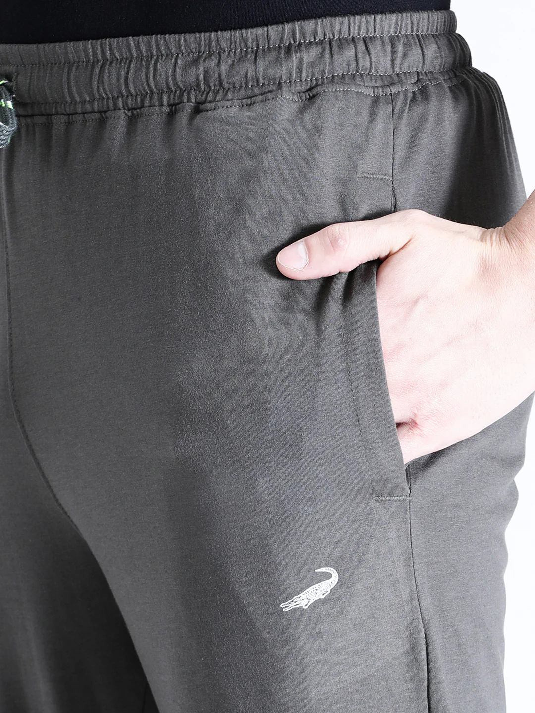 Solid Dark Olive Green Track Pant