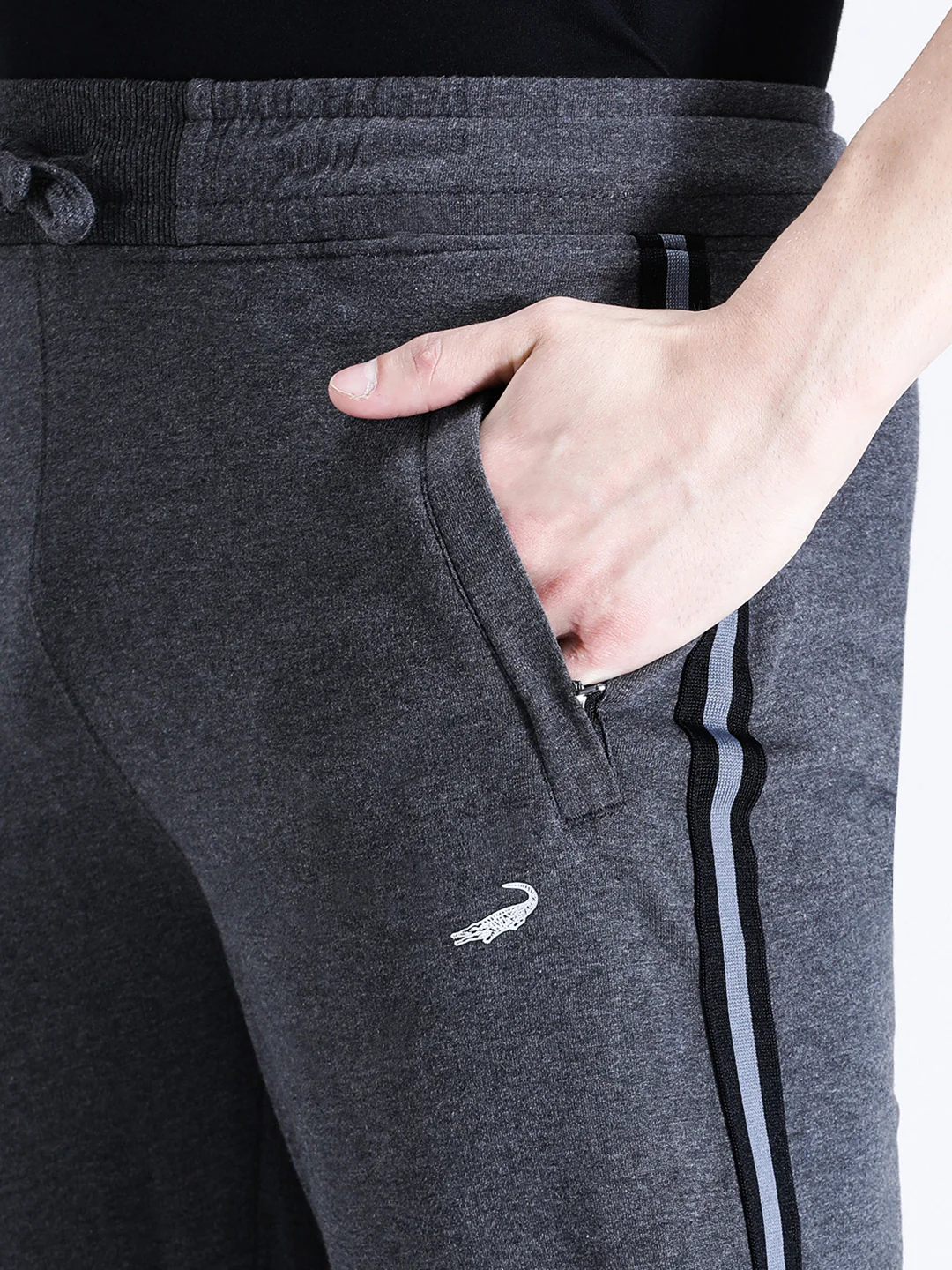 Solid Charcoal Grey Classic Fit Joggers