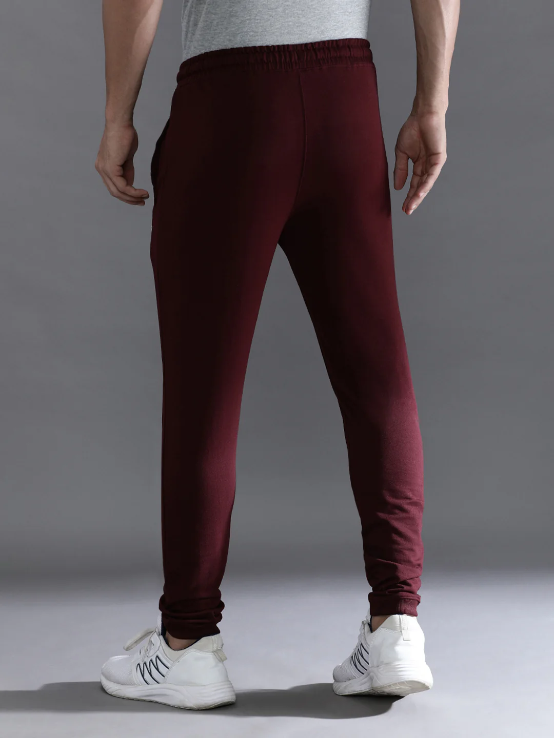 Wine Red Comfort Fit Solid Joggers