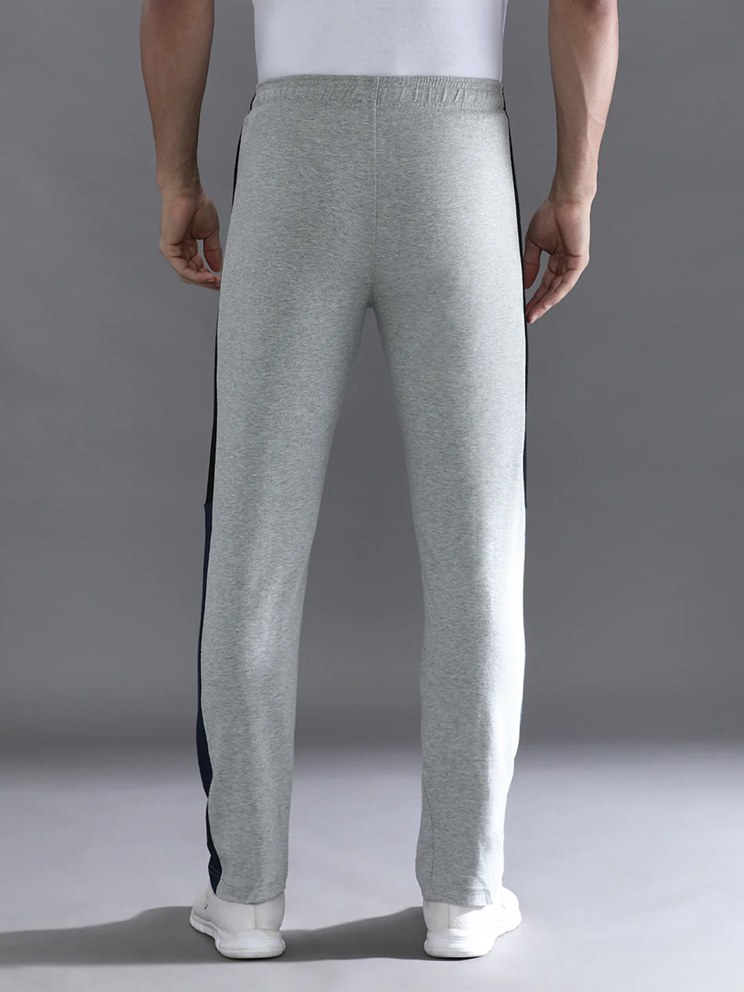 Solid Slim Fit Grey Track Pant