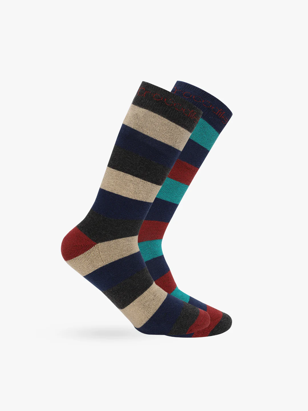 Cotton Terry Striped Full Length Socks