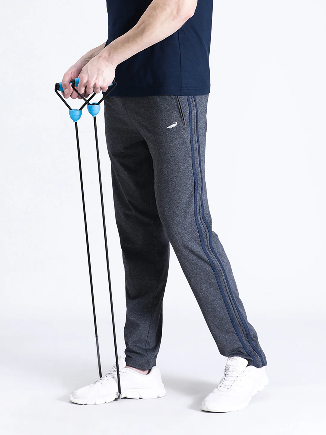 Solid Slim Fit Charcoal Grey Track Pant