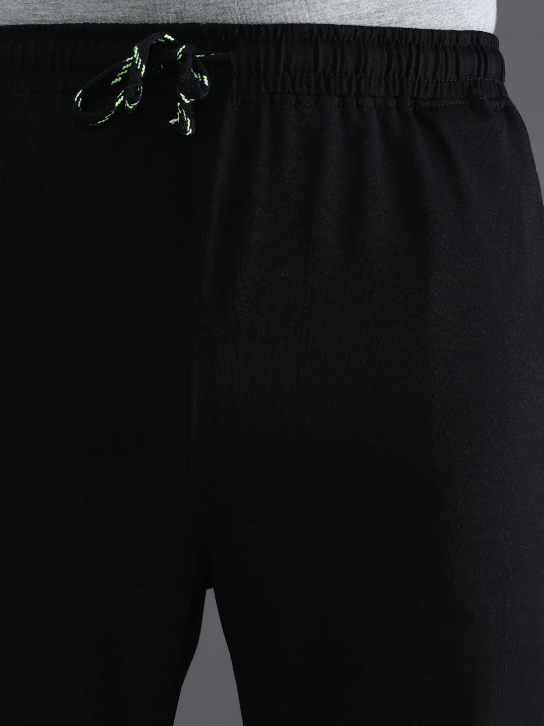 Solid Black Regular Fit Track Pant