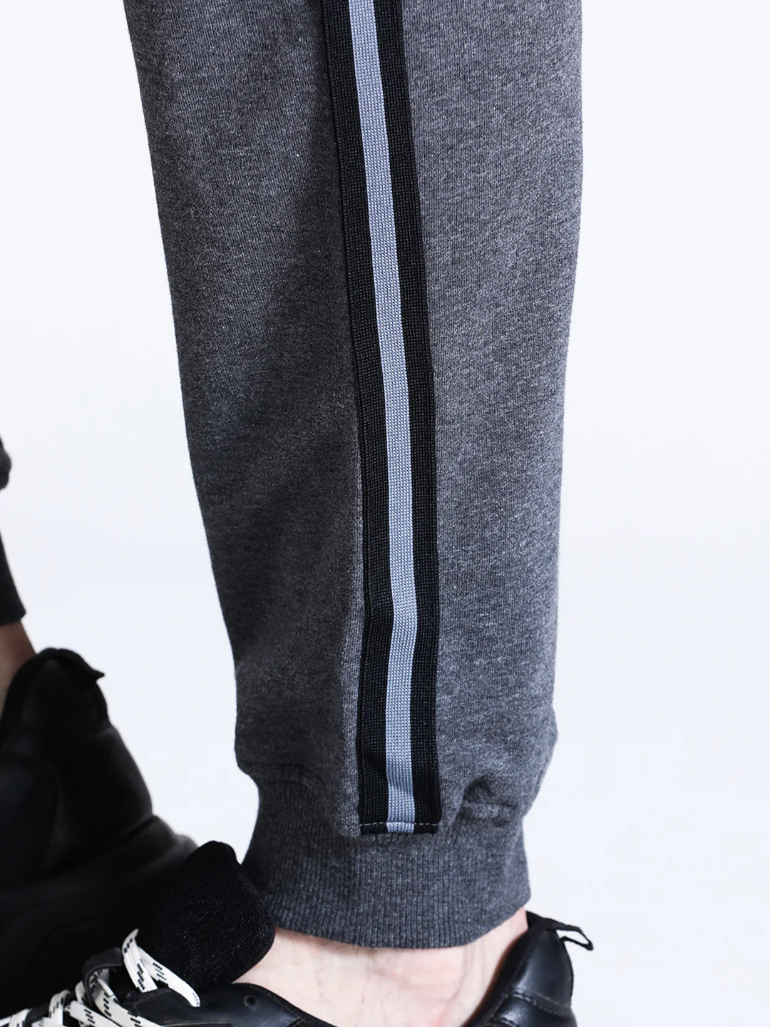 Solid Charcoal Grey Classic Fit Joggers