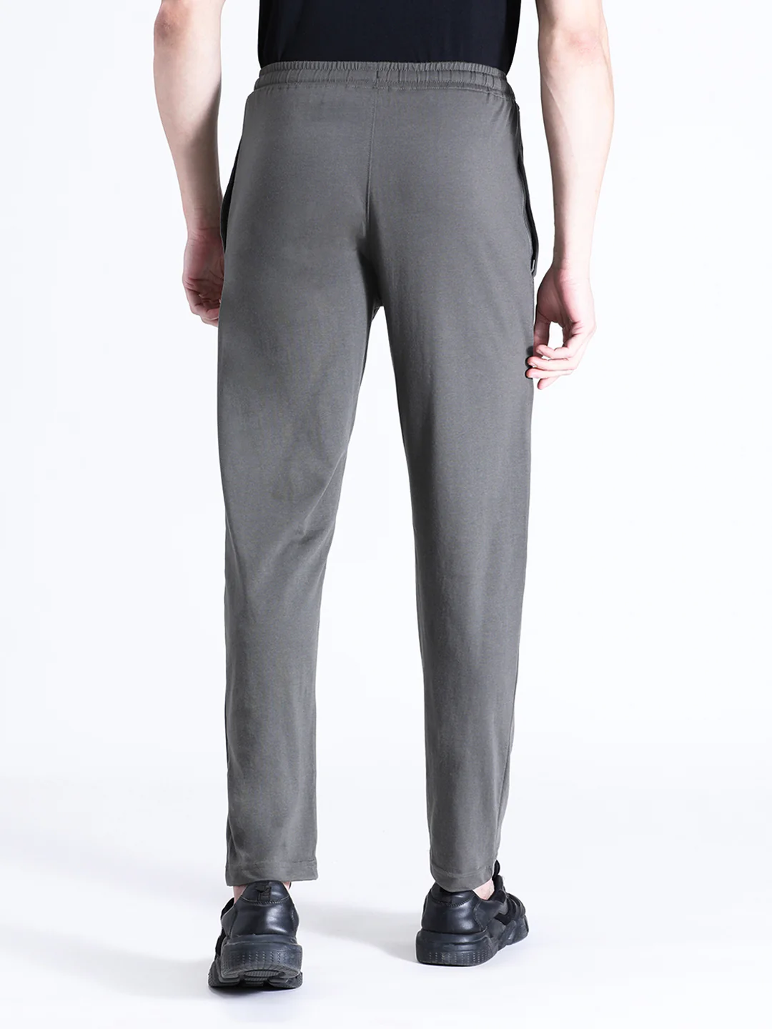 Solid Dark Olive Green Track Pant