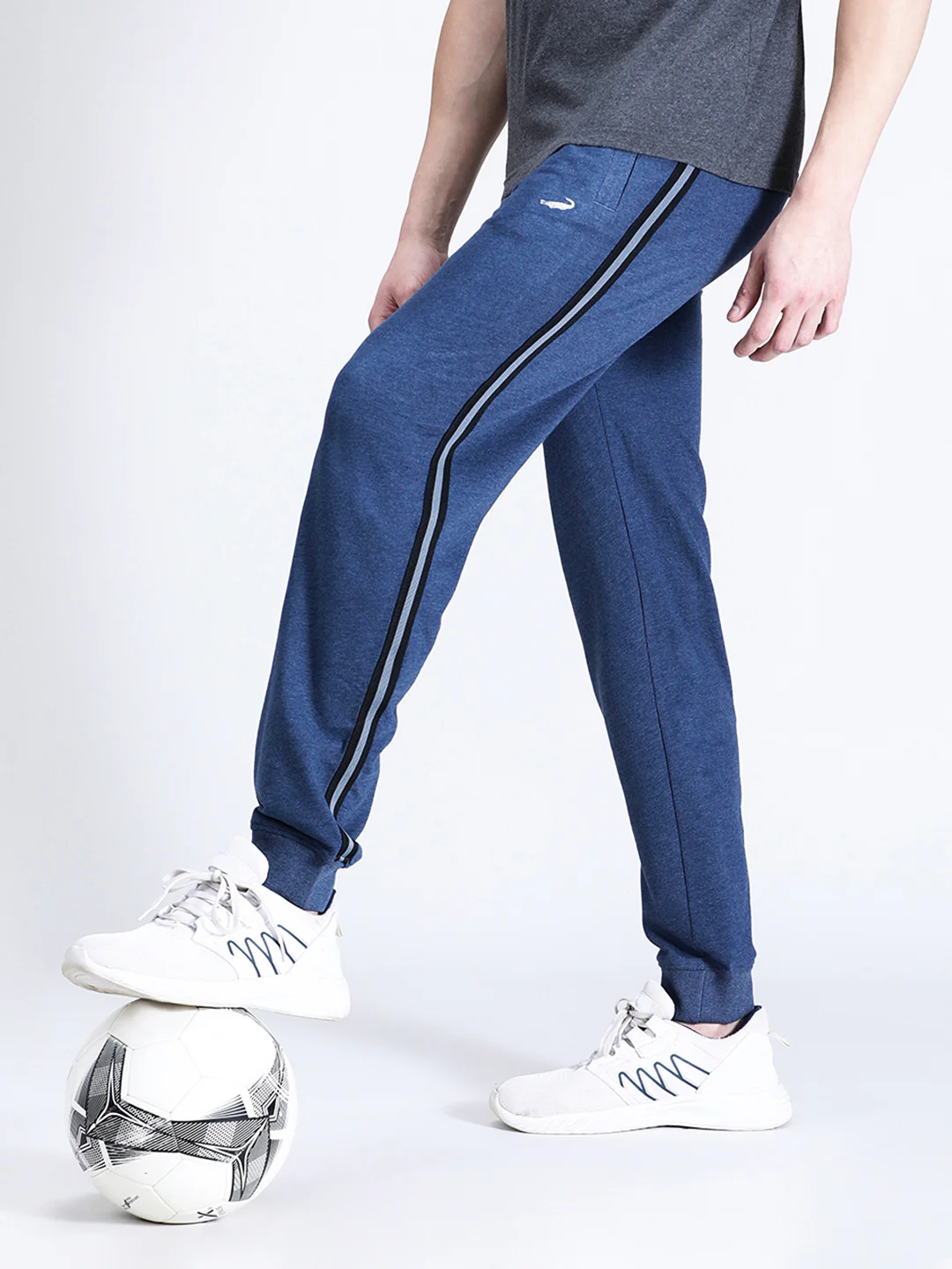 Solid Classic Fit Blue Joggers