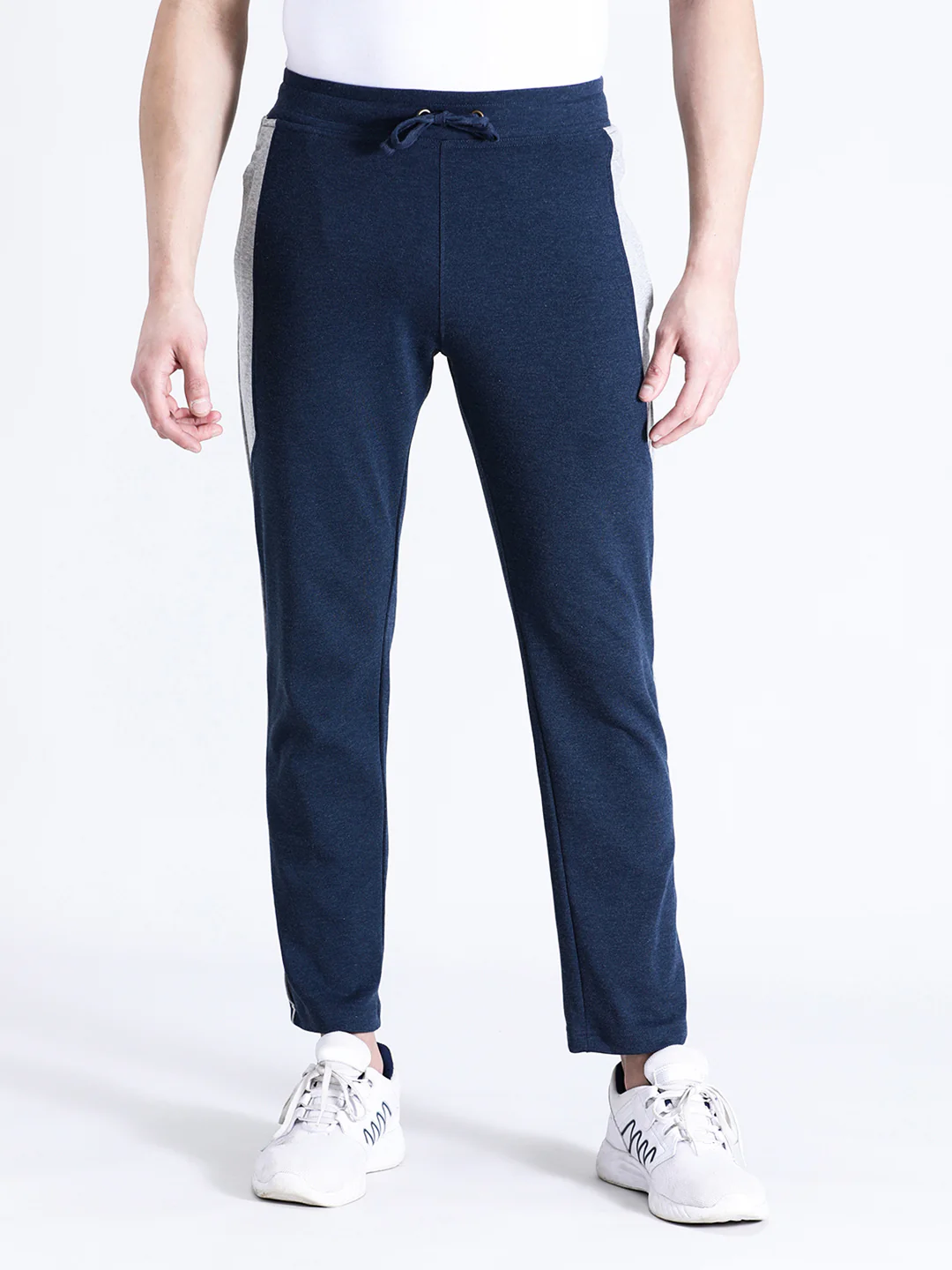 Solid Slim Fit Blue Track Pant