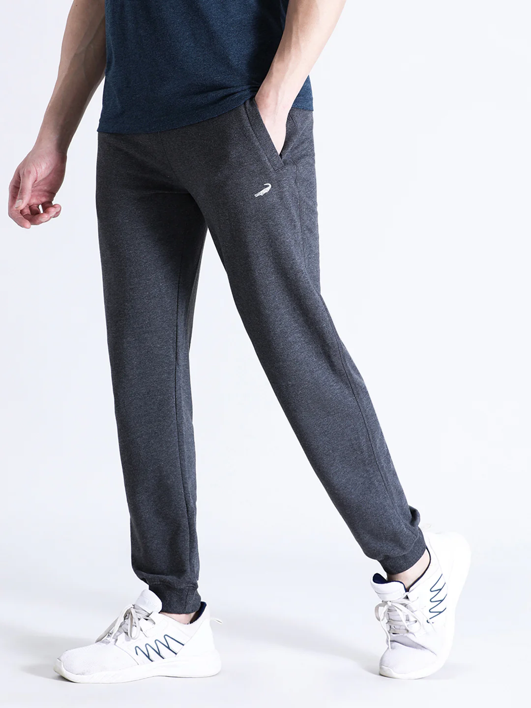 Solid Classic Fit Charcoal Grey Joggers