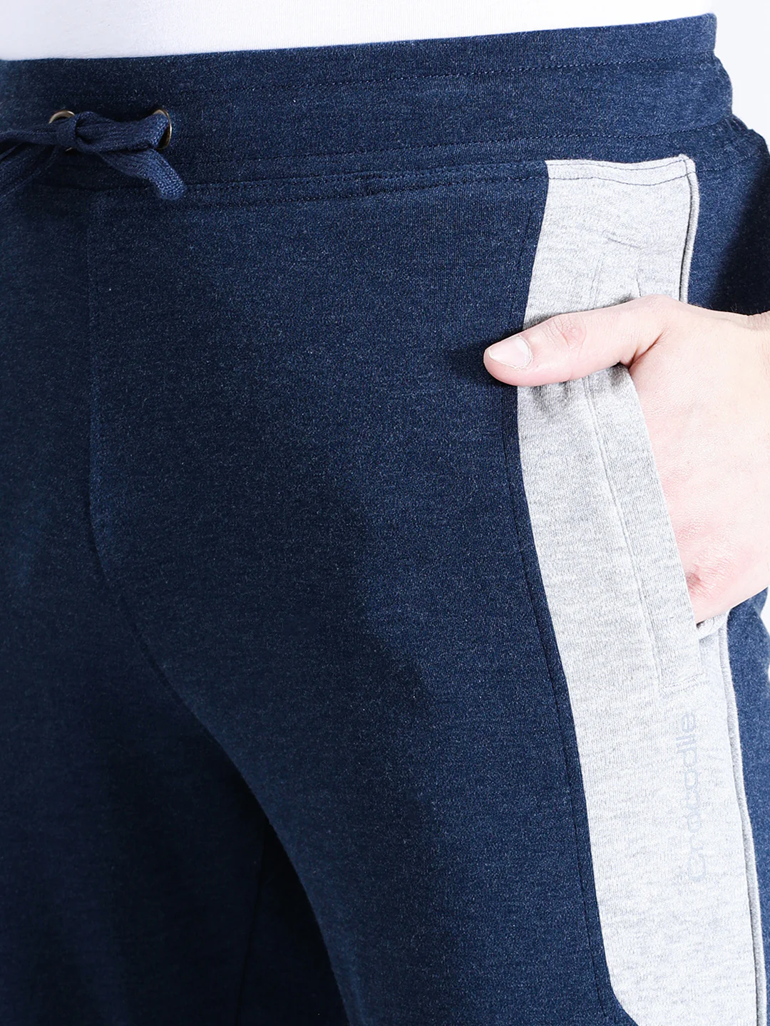 Solid Slim Fit Blue Track Pant