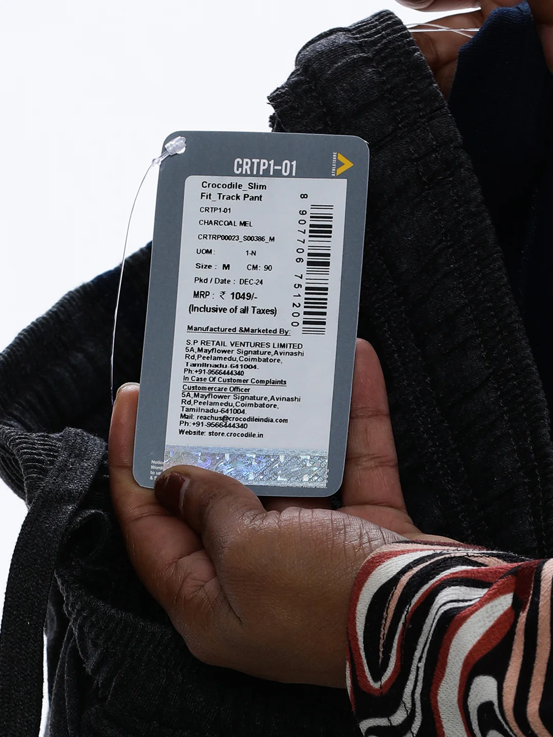 Solid Slim Fit Charcoal Grey Track Pant