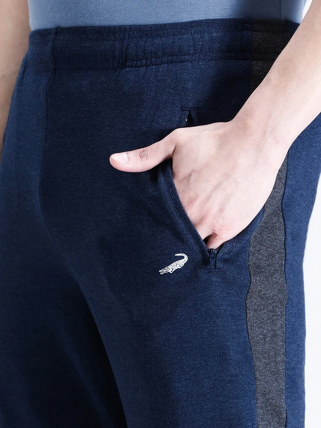 Solid Blue Slim Fit Track Pant