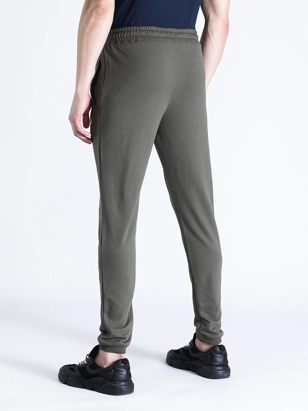 Solid Green Comfort Fit Joggers