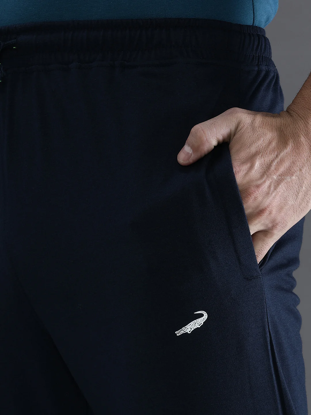 Solid Navy Regular Fit Track Pant