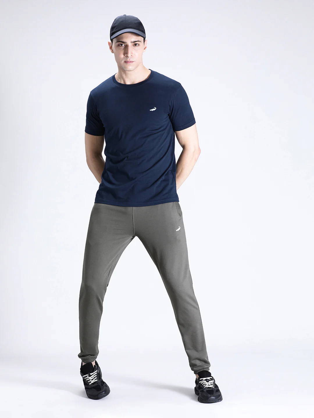 Solid Green Comfort Fit Joggers