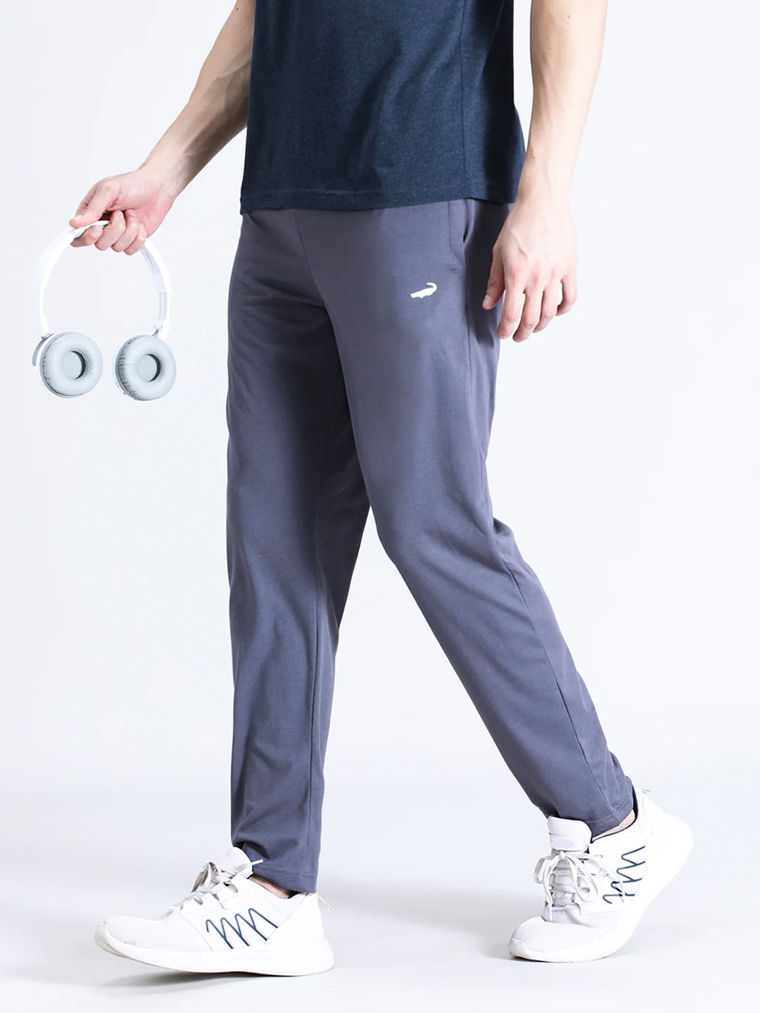 Solid Dark Grey Regular Fit Track Pant