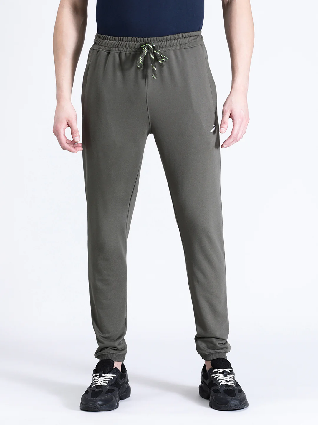 Solid Green Comfort Fit Joggers
