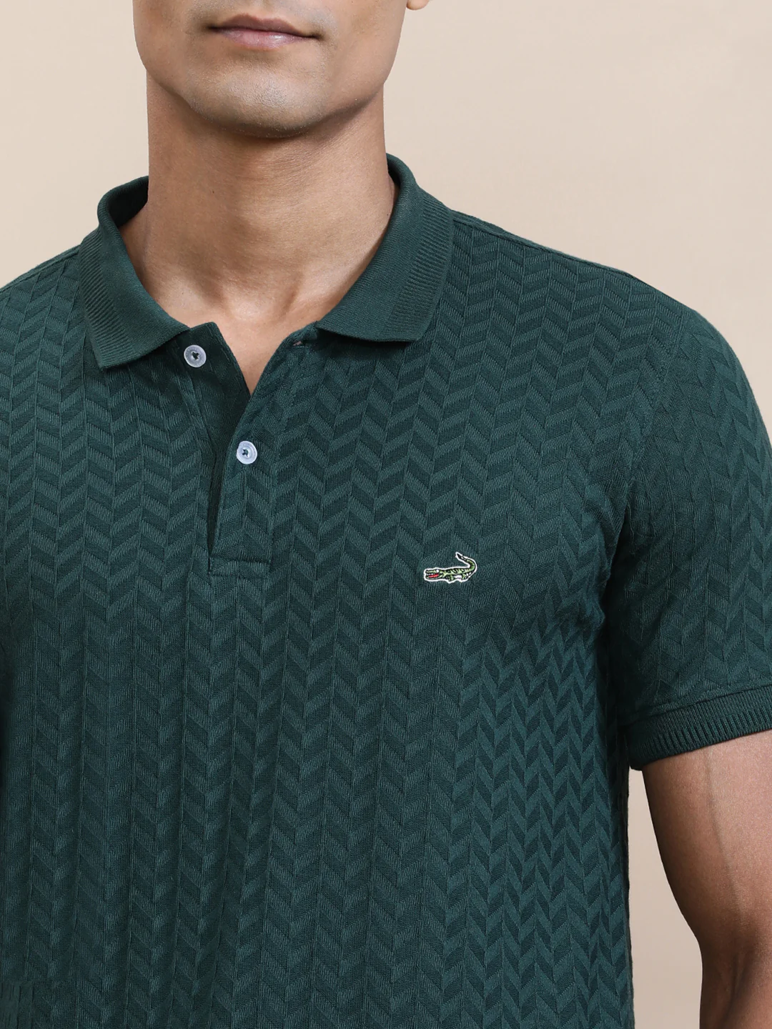 Slim Fit Green Solid T-Shirt