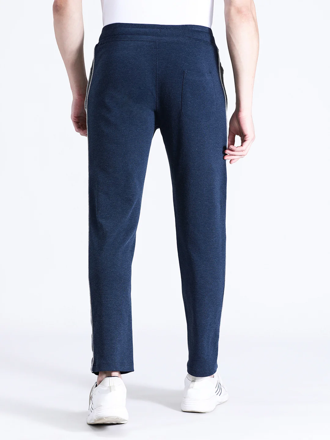 Solid Slim Fit Blue Track Pant