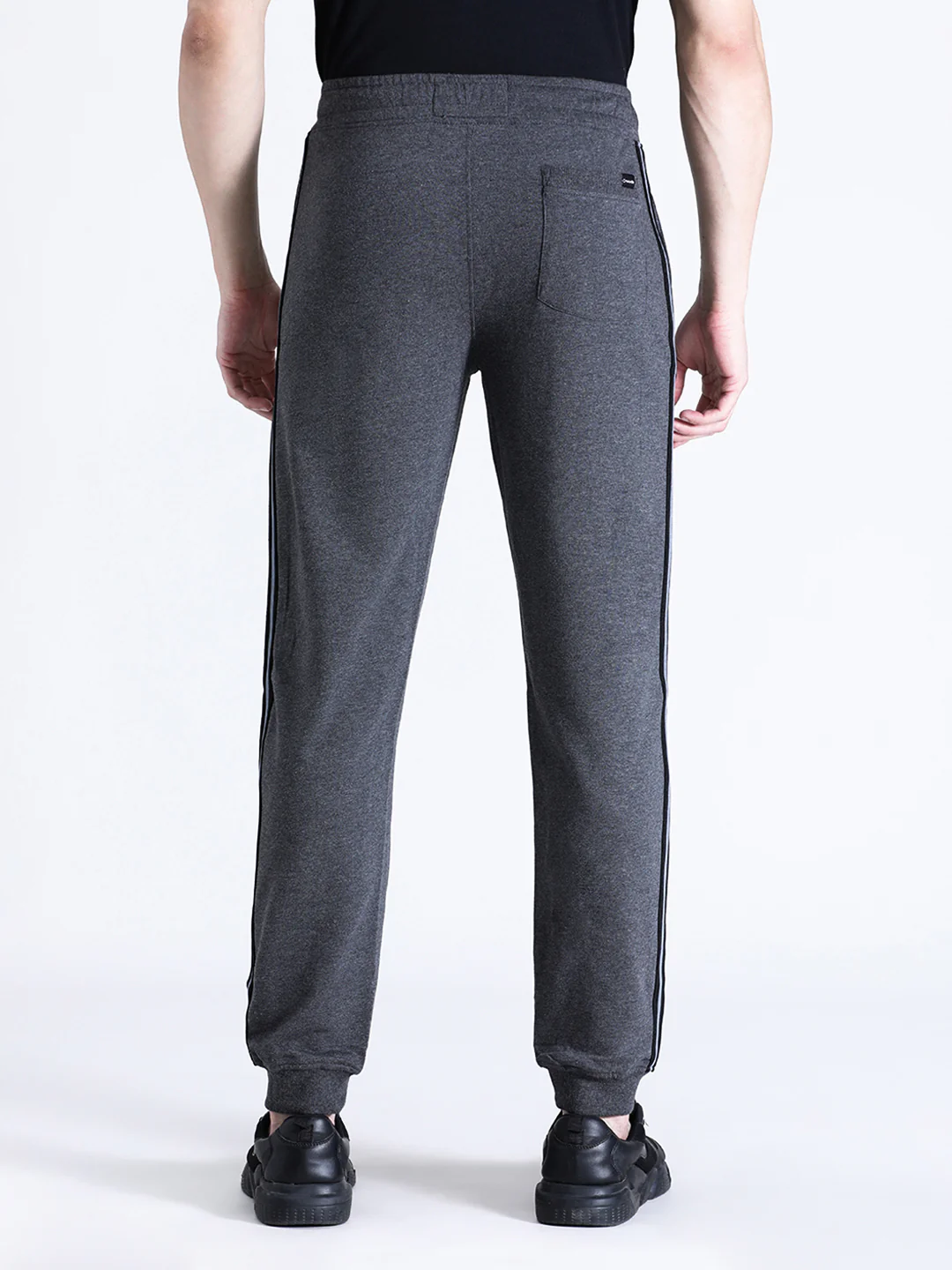 Solid Charcoal Grey Classic Fit Joggers
