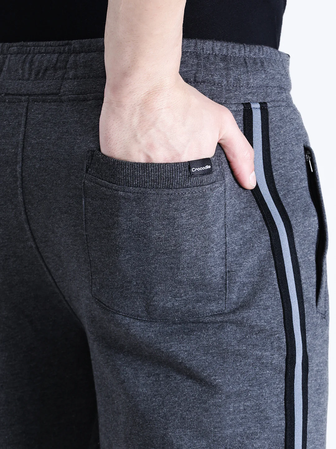 Solid Charcoal Grey Classic Fit Joggers