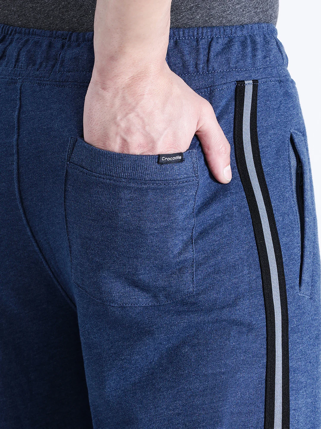 Solid Classic Fit Blue Joggers