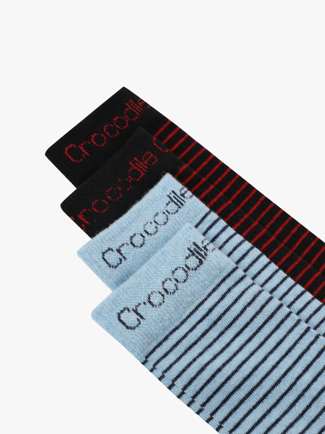 Striped Full Length Cotton Terry Stretch Socks