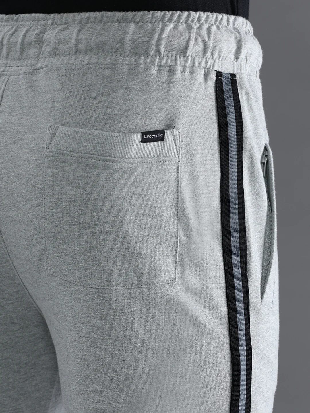 Solid Classic Fit Grey Melange Joggers