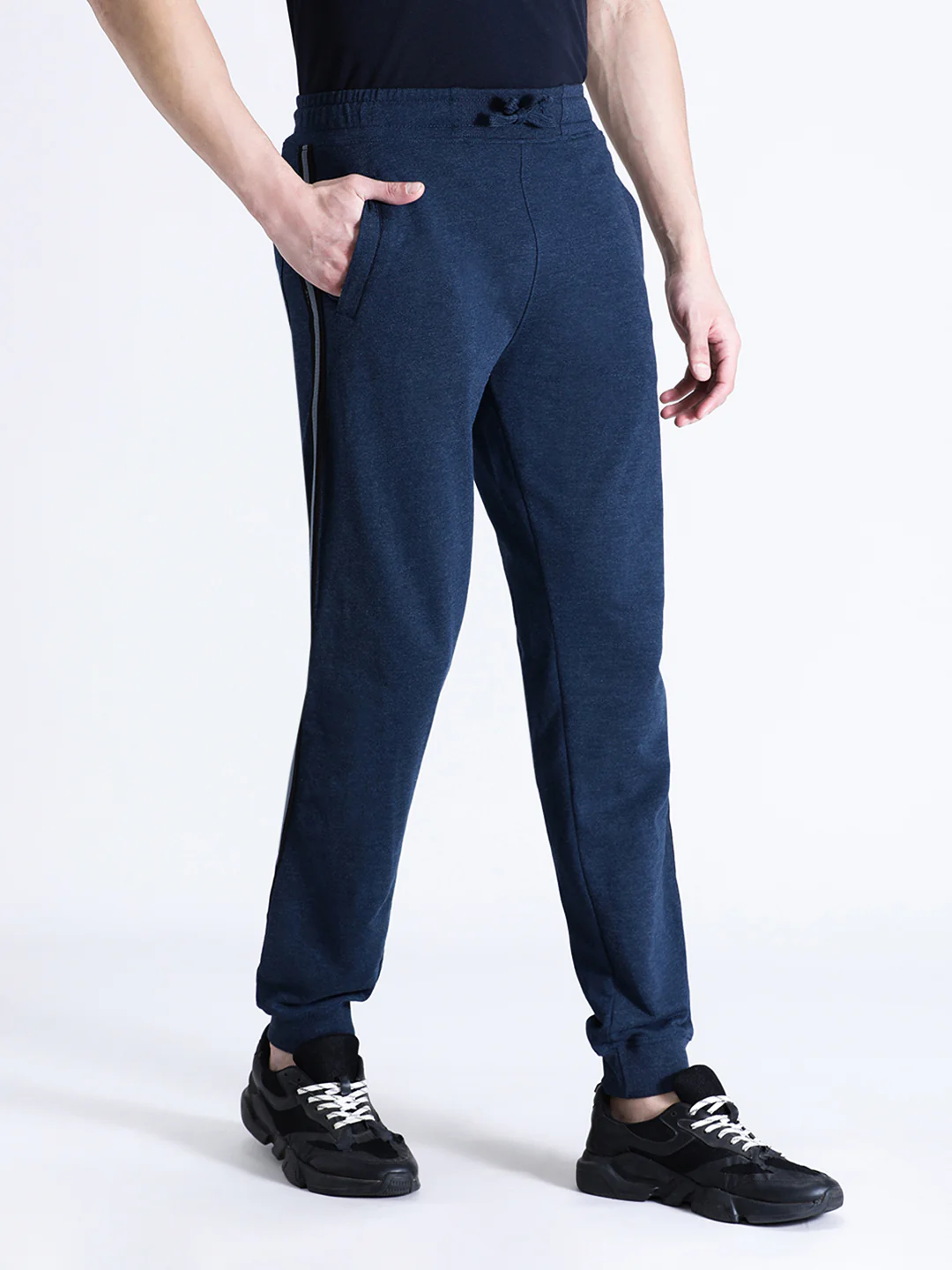Solid Classic Fit Navy Melange Joggers