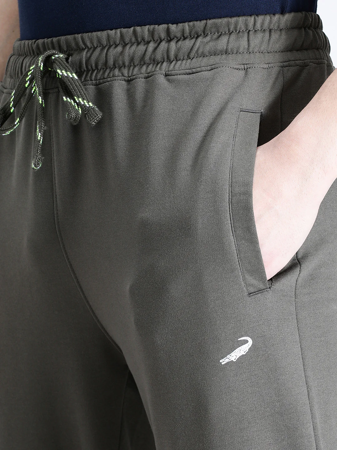 Solid Green Comfort Fit Joggers