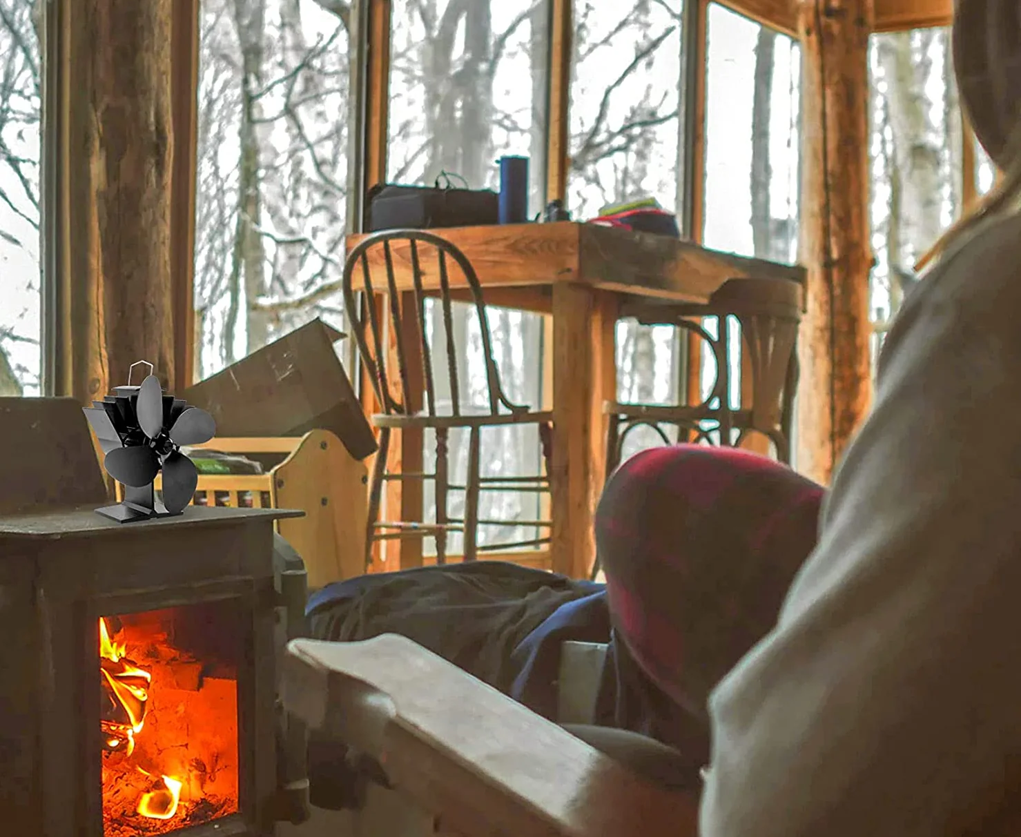4 Blade Wood Stove Fan