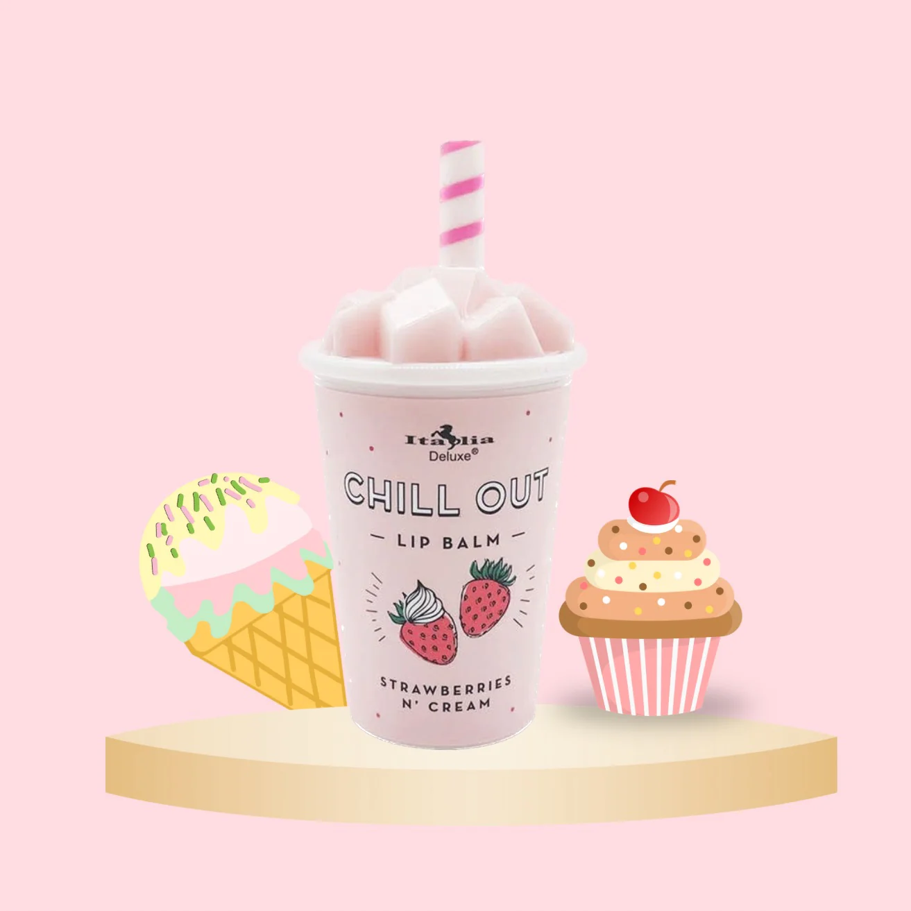 Baume à lèvres Milkshake - Crème chantilly fraise