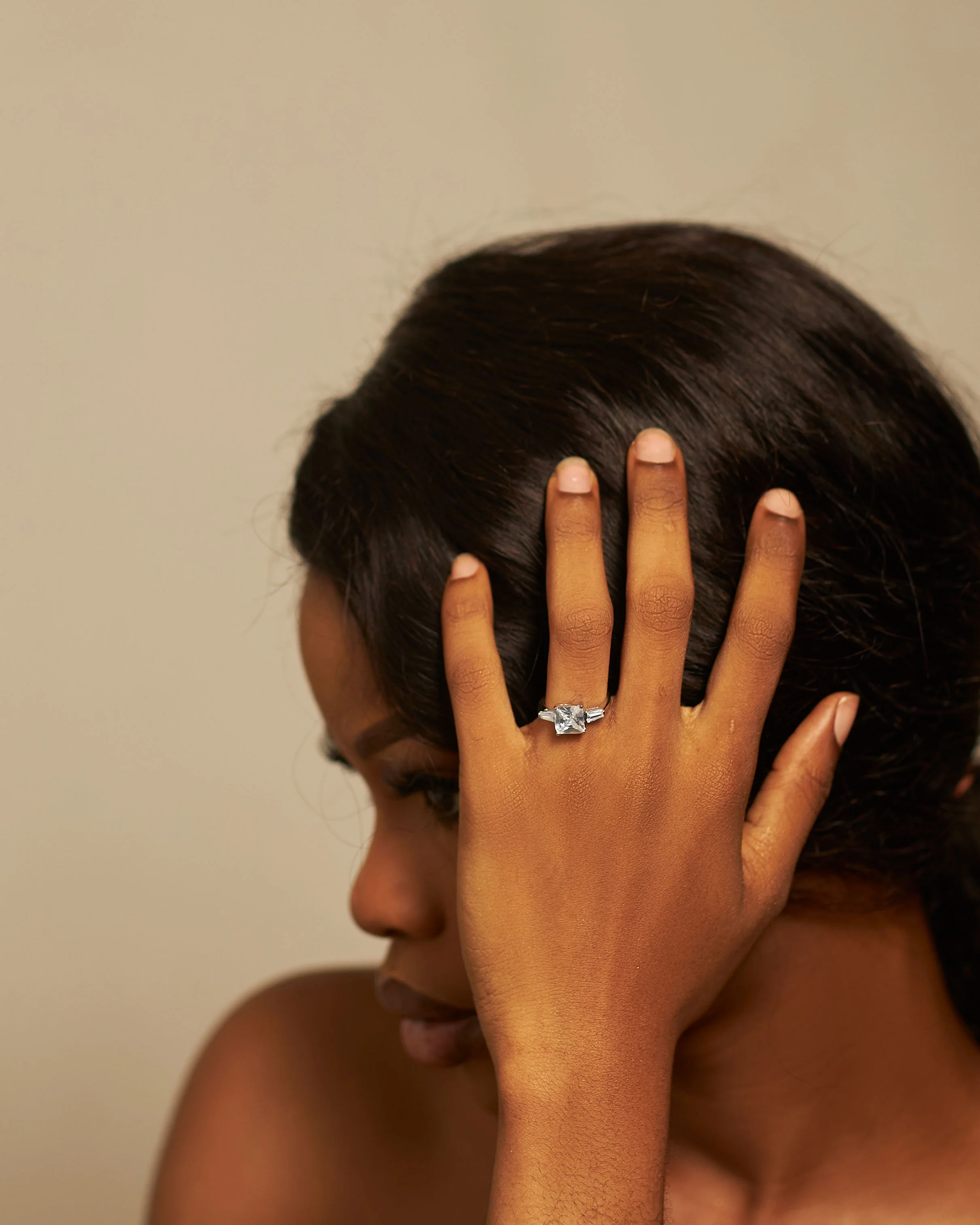 Brielle Silver Engagement Ring