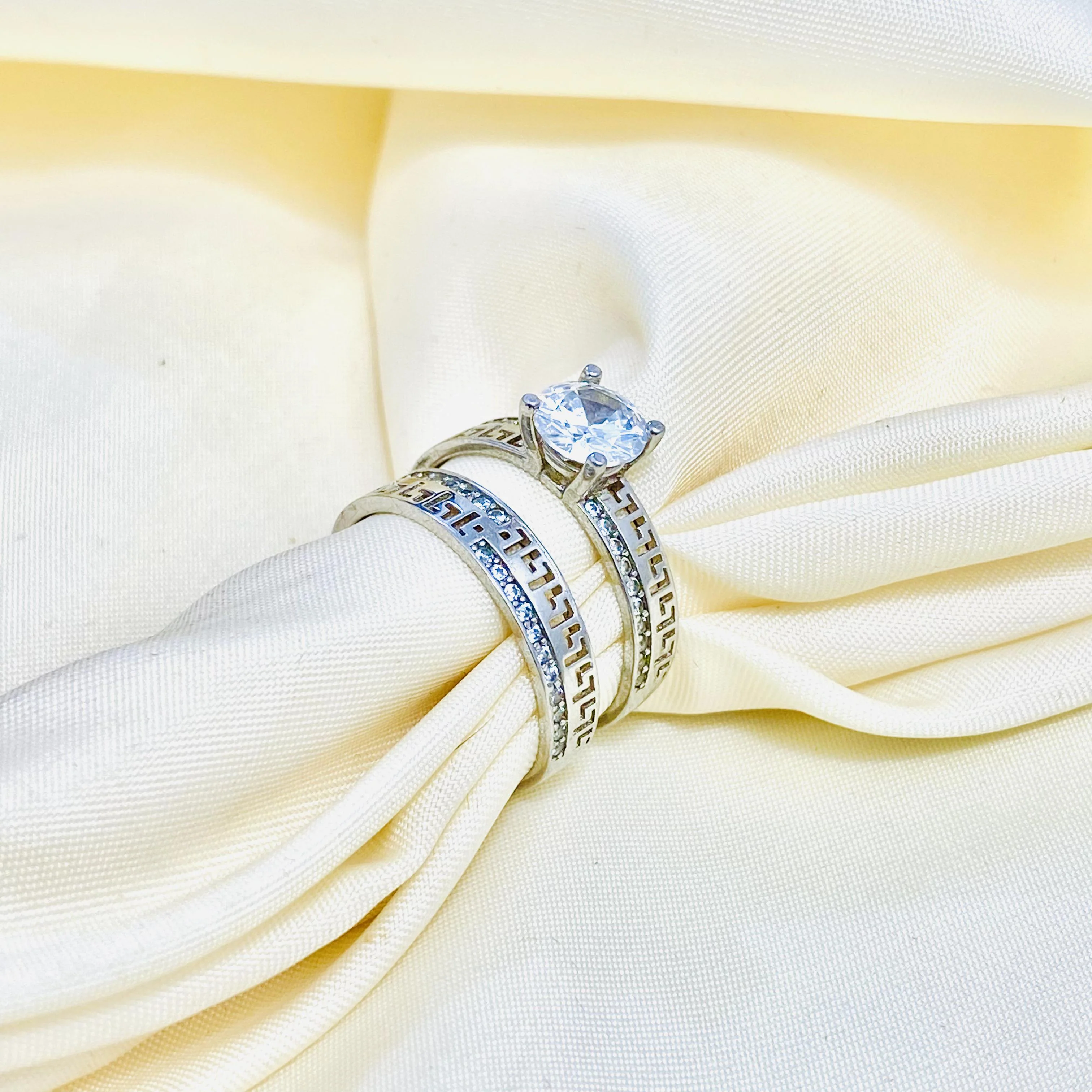 Stunning Silver Bridal set is the perfect set