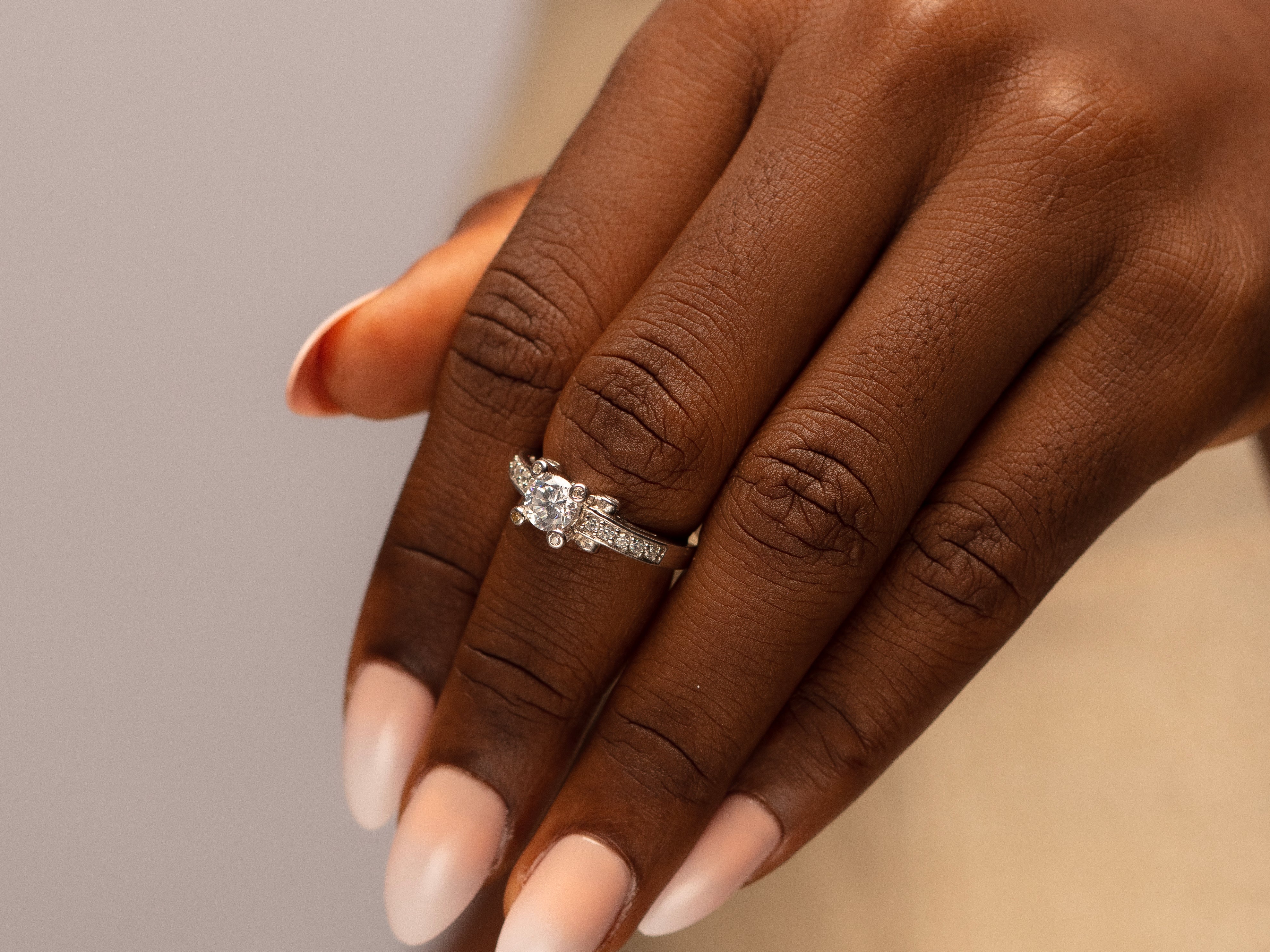 Ruel Gleaming Sterling Silver Engagement ring