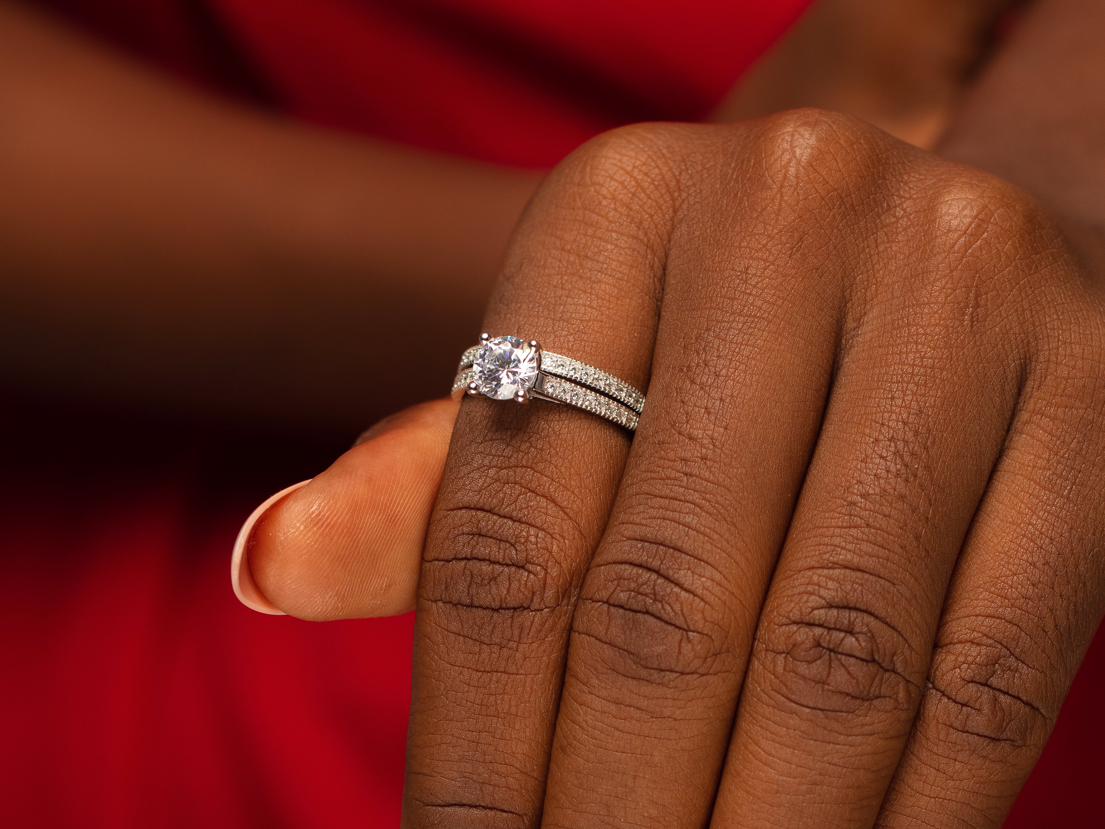 Khloe Elegant Sterling Silver Bridal set