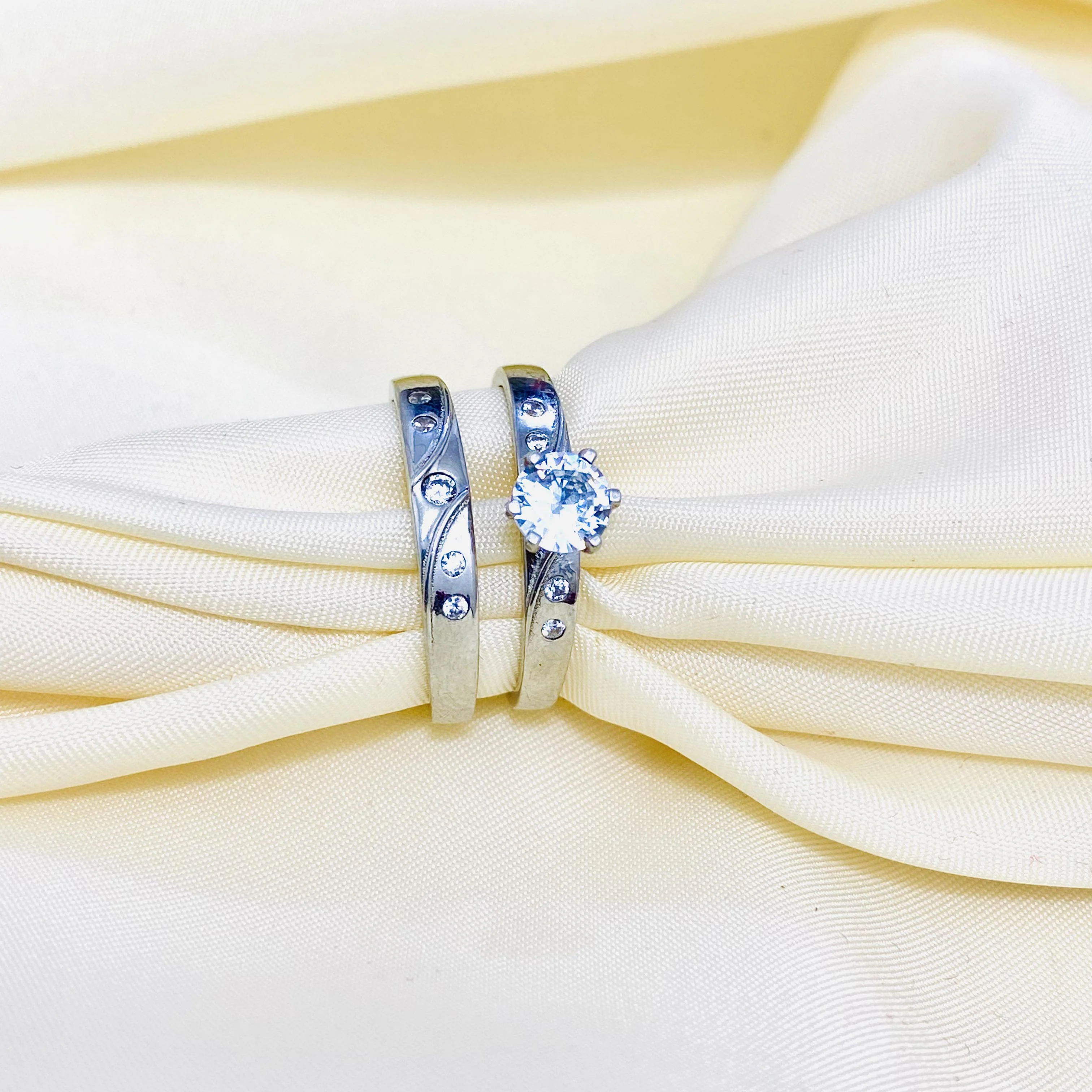 Stunning Silver Bridal set is the perfect set