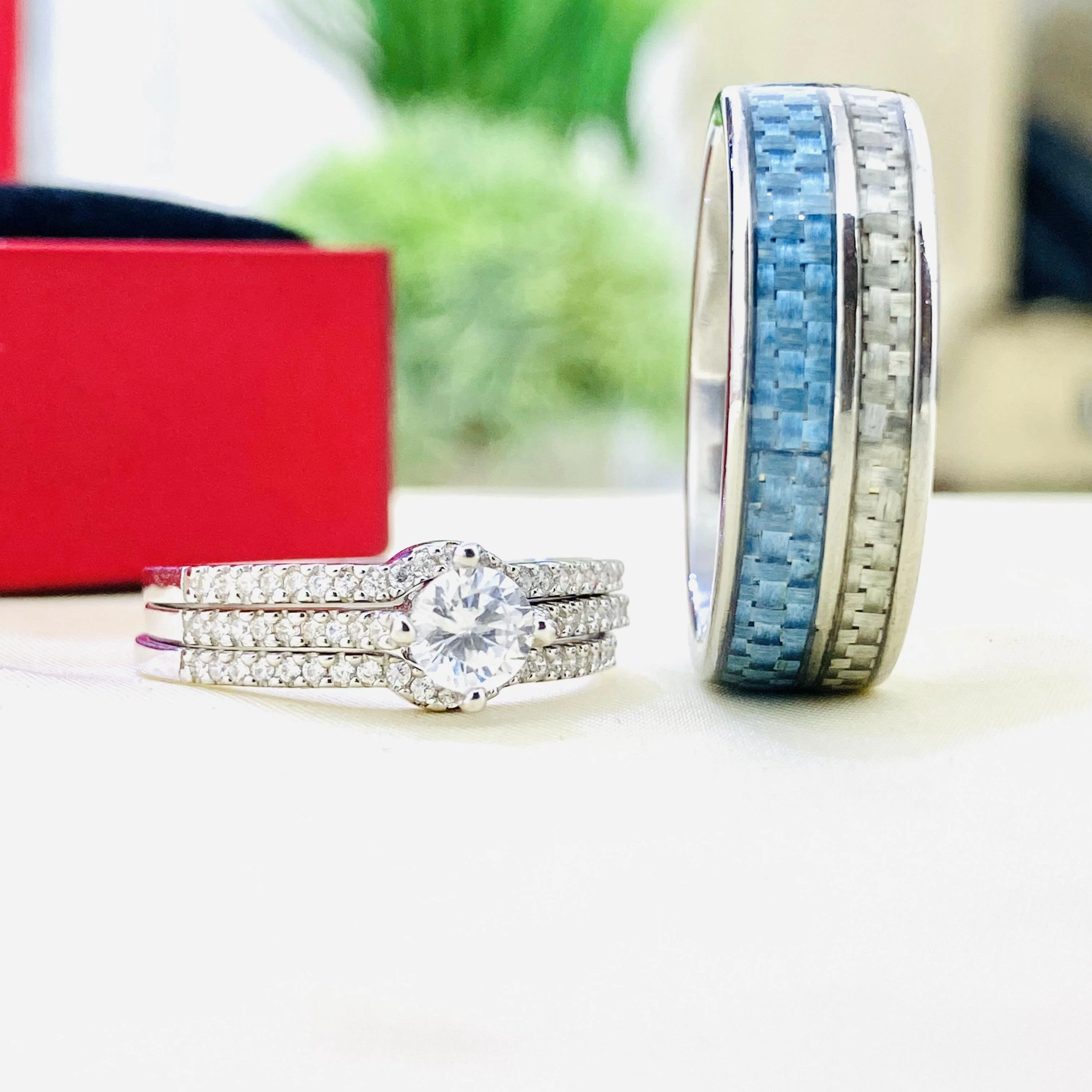 Finley Silver wedding set